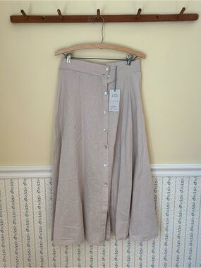 BRAND NEW WT Lara G. Linen Maxi Skirt